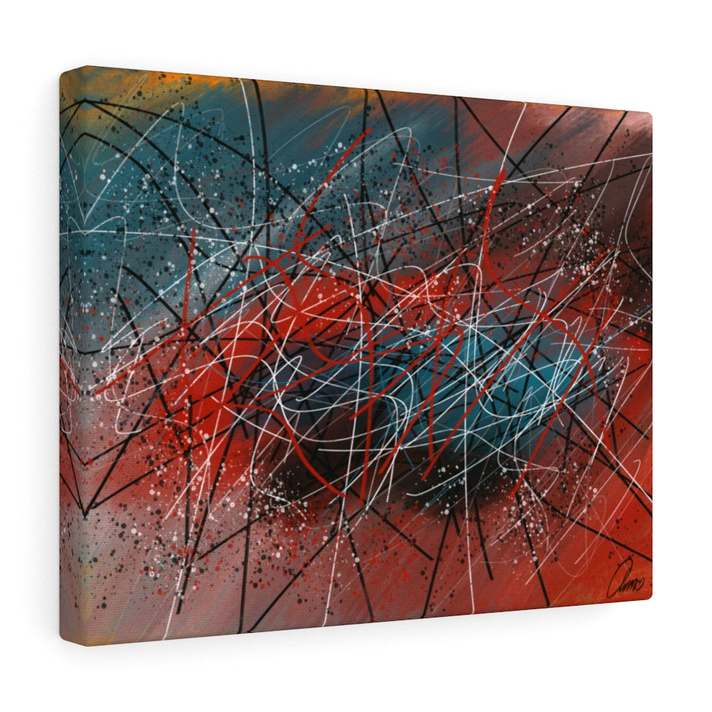 Splatter Bloc I Abstract Art Canvas Print