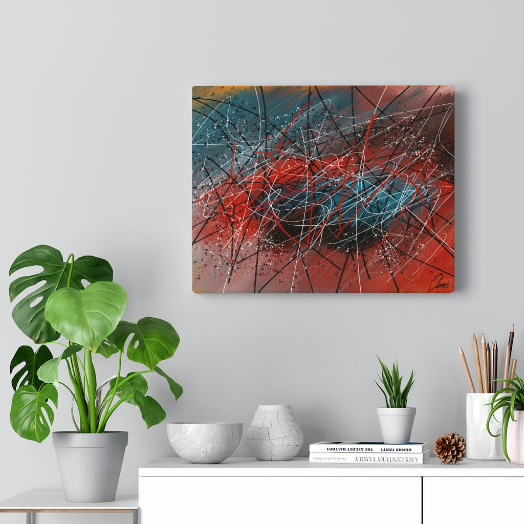 Splatter Bloc I Abstract Art Canvas Print