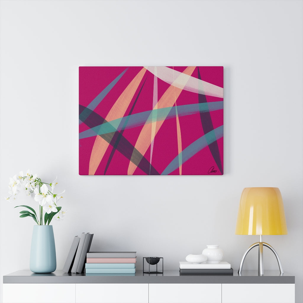 Vivid Leaves I Abstract Art Canvas Print