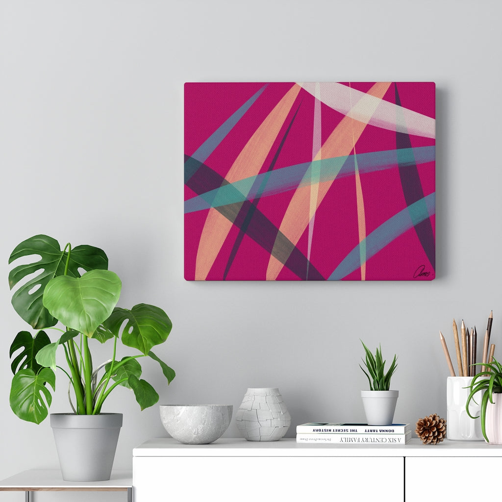 Vivid Leaves I Abstract Art Canvas Print