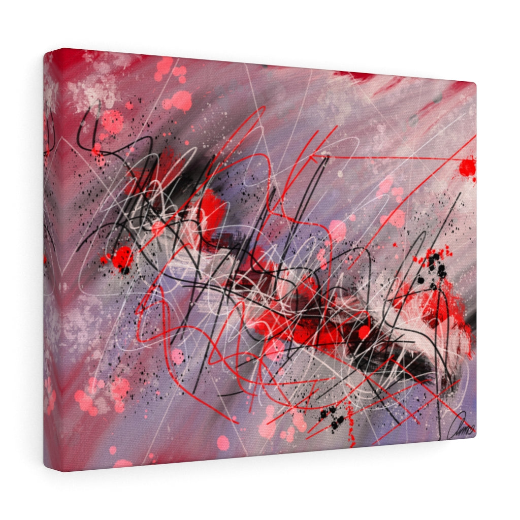 Cherry Streaks I Abstract Art Canvas Print