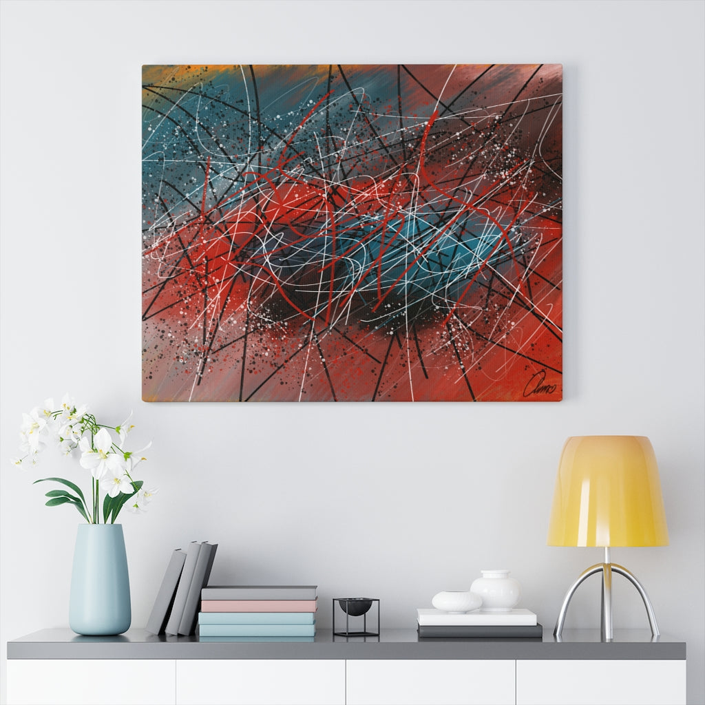 Splatter Bloc I Abstract Art Canvas Print