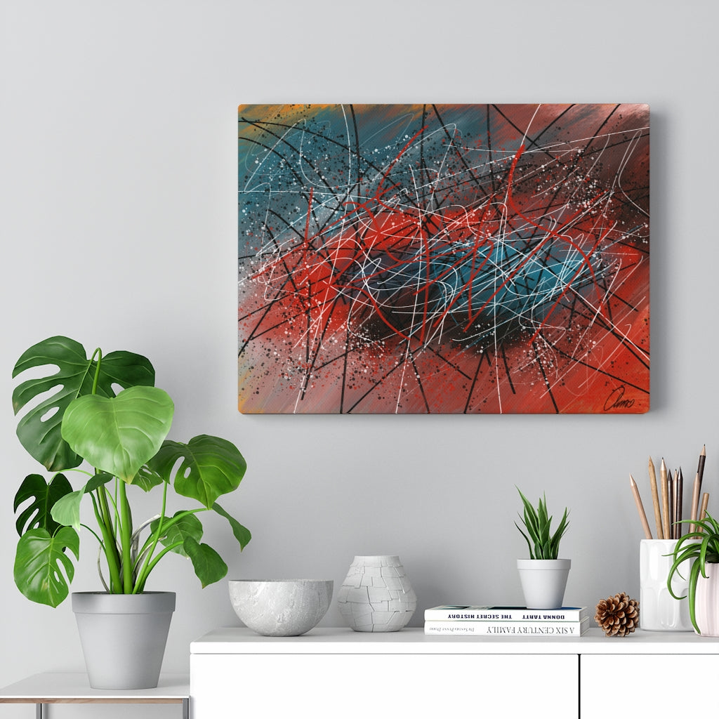 Splatter Bloc I Abstract Art Canvas Print